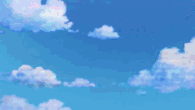 a girl in a blue and pink dress is dancing in the sky