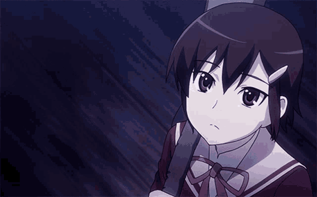 a girl in a school uniform is holding a sword in her right hand