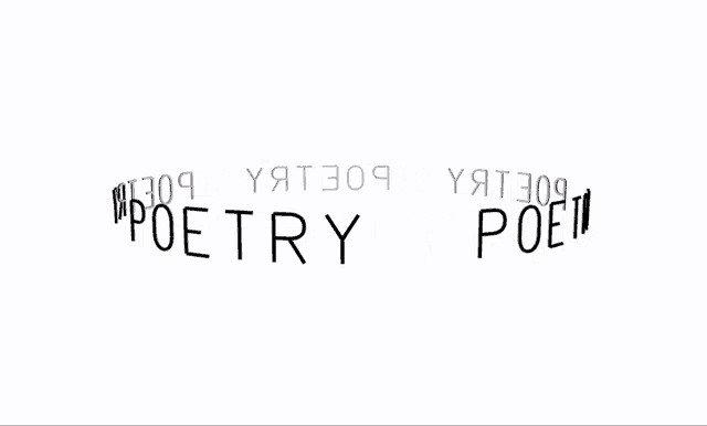 a white background with the word poetry written on it
