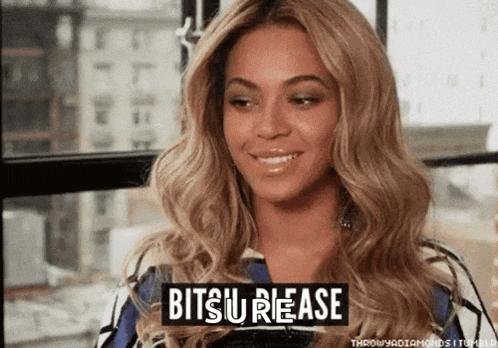 a woman says bits u please while smiling