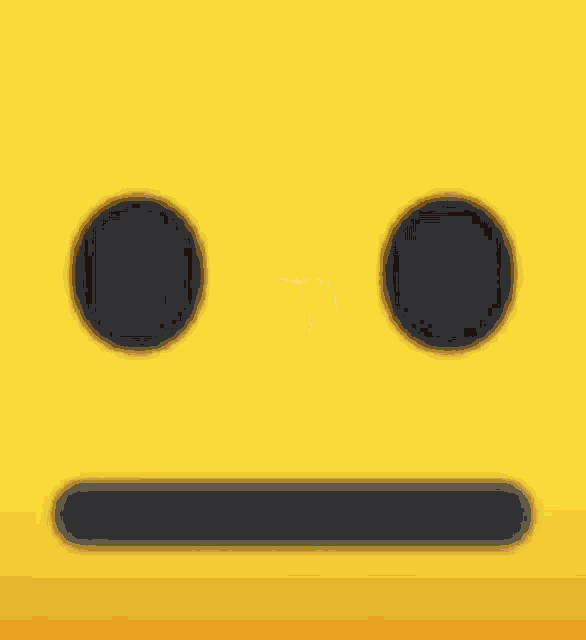 a yellow smiley face with two black circles on it 's eyes and a slight smirk on its face .