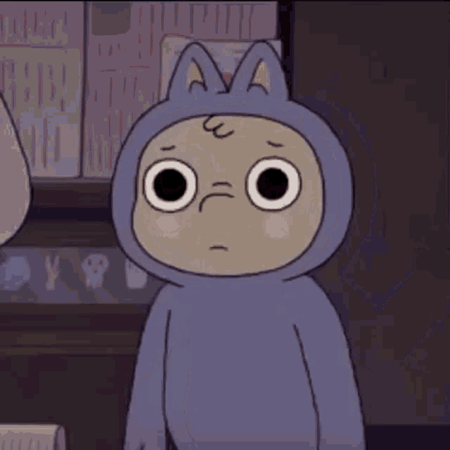 a cartoon character wearing a cat costume is standing in front of a newspaper rack .