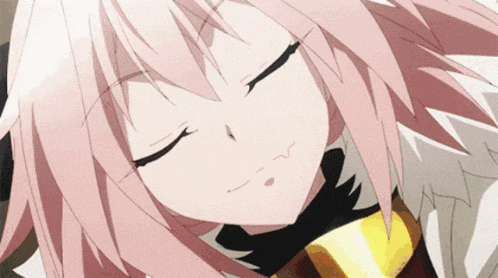 a close up of a anime girl with pink hair