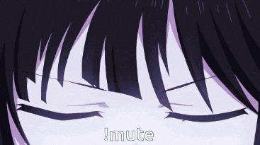 a close up of a person 's face with the words i mute written above it