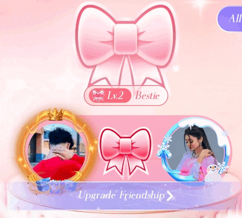 a picture of a man and a woman with the words upgrade friendship on the bottom