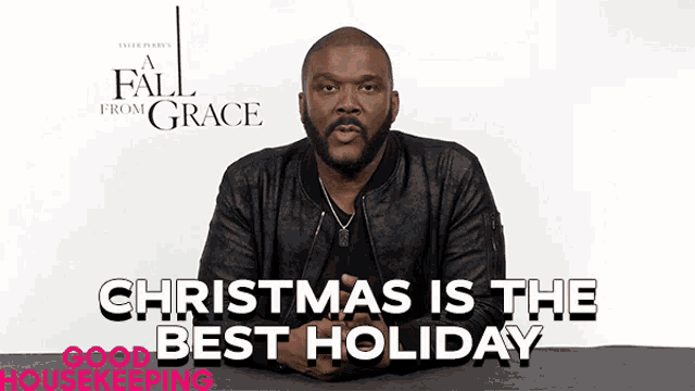 a man says christmas is the best holiday in a video