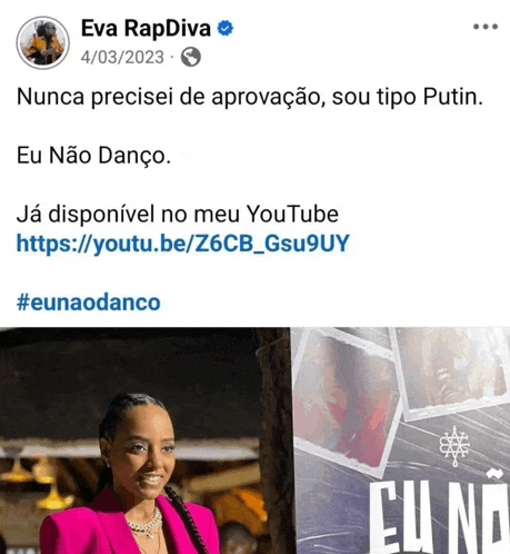 a facebook post by eva rapdiva with a picture of a woman in a pink jacket