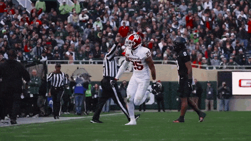 a football player in a white uniform with the number 15 on it