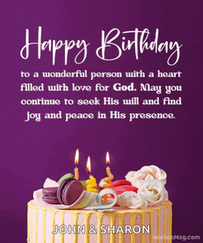 a birthday card for john and sharon with a cake on it