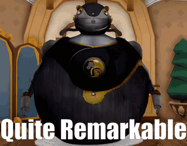 quite remarkable is written next to a robot