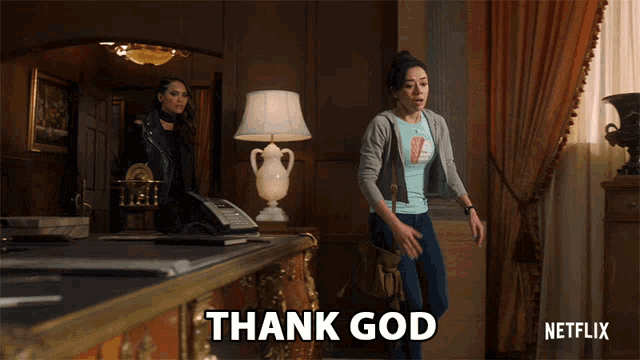 a netflix ad shows two women standing in a room