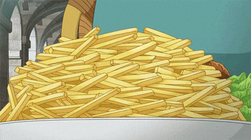 a pile of french fries sits on a plate