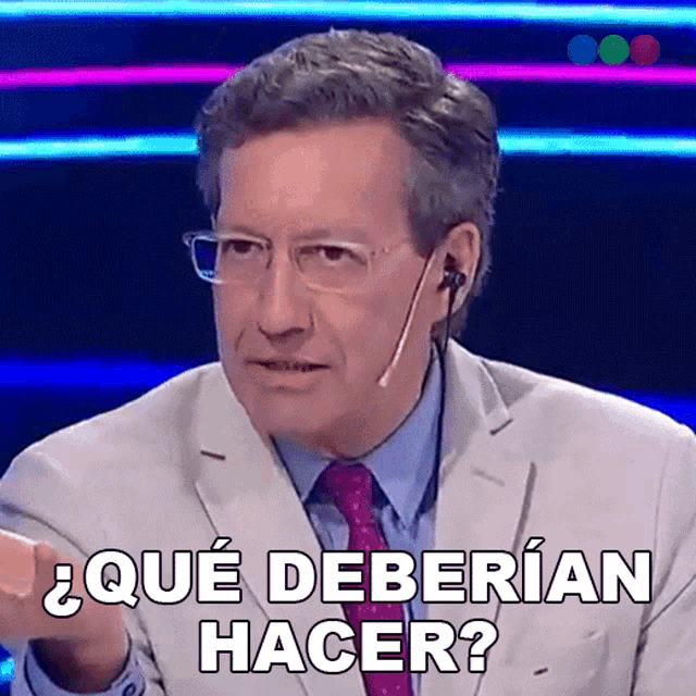 a man in a suit and tie is asking what they should do