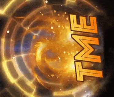 a glowing circle with the word time in the middle