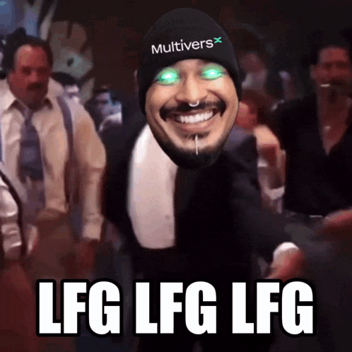 a man wearing a beanie that says multiverse is dancing