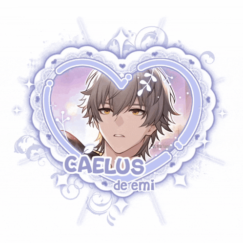 a heart shaped frame with a picture of a boy named caelos de remi