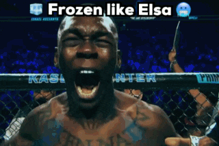 a man with his mouth open and the words frozen like elsa on the top