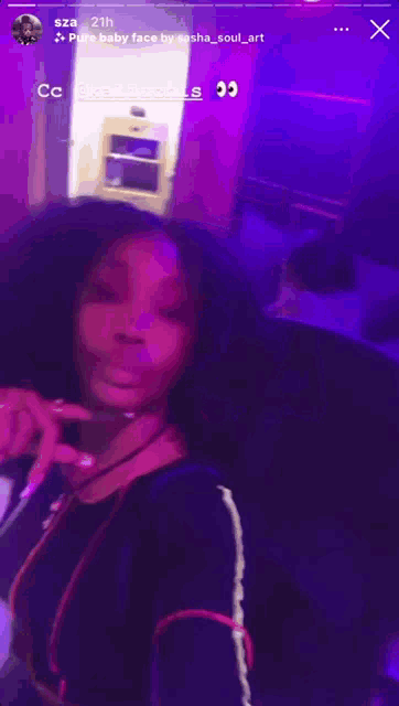 a purple background with a woman 's face and the words kaliuchis