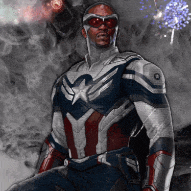 a man in a superhero costume with a star on the chest