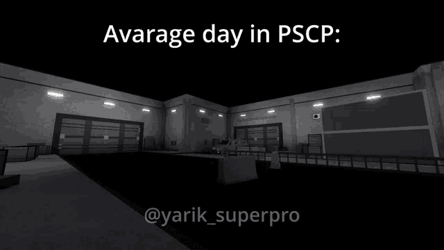 a black and white photo of a building with the words " avarage day in pscp "