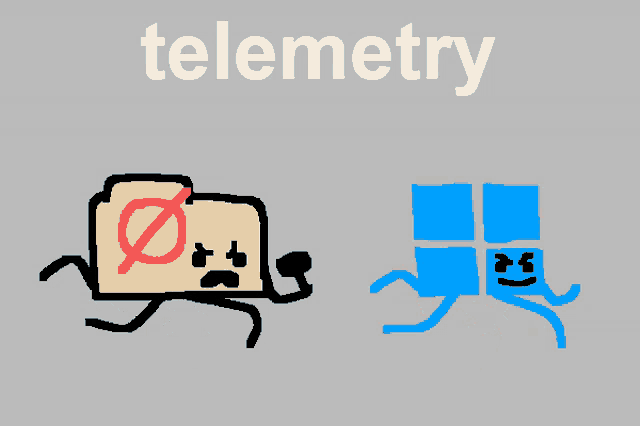 a drawing of a folder and a box with the word telemetry written above them