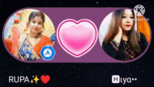 rupa and hiya are shown in a purple circle