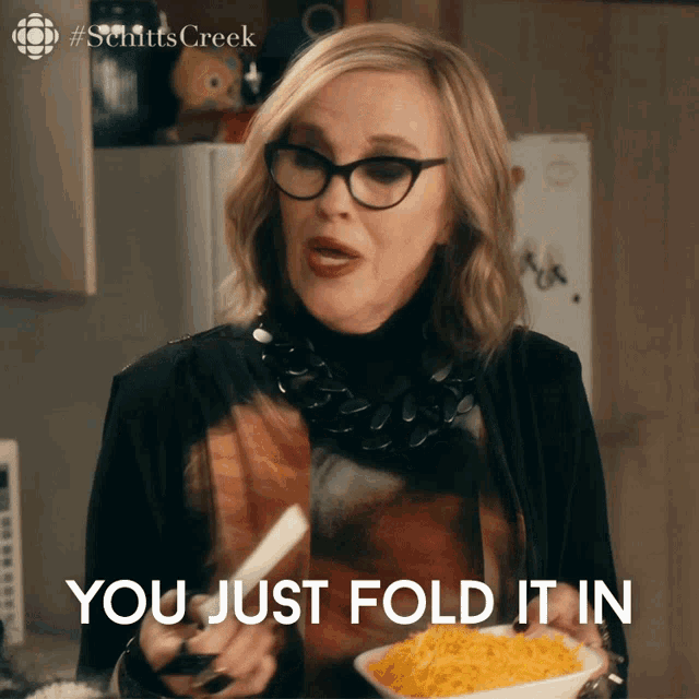 You Just Fold It In Moira Rose GIF - You Just Fold It In Moira Rose Catherine Ohara GIFs