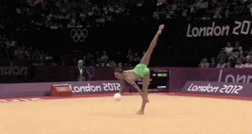 Rhythmic Gymnastics Bouncing A Ball GIF - Gymnastics Flexible GIFs