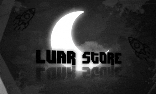a black and white poster for lunar store