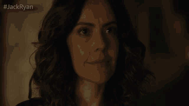 a close up of a woman 's face with the hashtag #jackryan