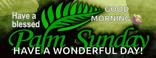 a banner that says have a blessed palm sunday and have a wonderful day