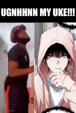a picture of a man and a picture of a boy with a hoodie that says ugnhhnn my uke