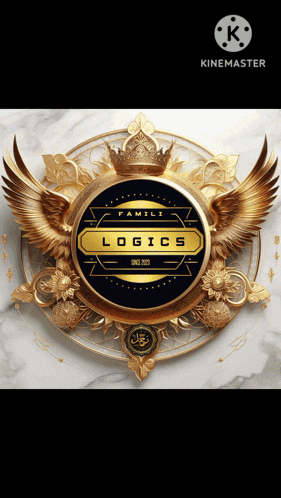 a gold emblem with the words family logics in the center