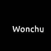 a group of people standing next to each other with the word wonchu on the bottom