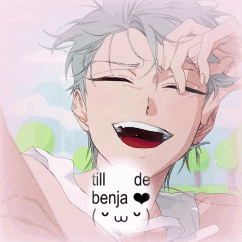 a drawing of a person with glasses and headphones with the words till de benja written on the bottom