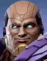 a close up of a man 's face in a video game .