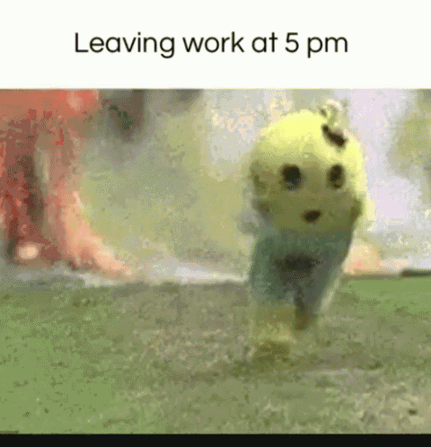 Work Leaving Work GIF - Work Leaving Work Mascot GIFs