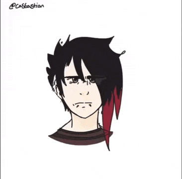 a drawing of a man with the name @cosbastian on the bottom left