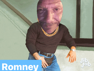 a picture of a man with the name romney
