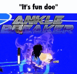a video game called ankle breaker is being played on a blue background