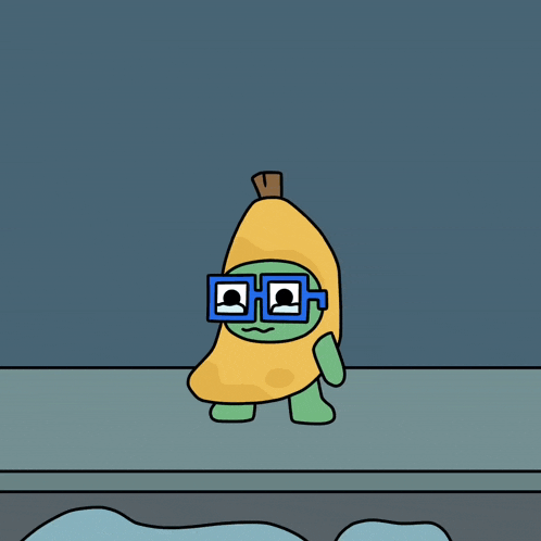 a cartoon character wearing a banana costume is crying
