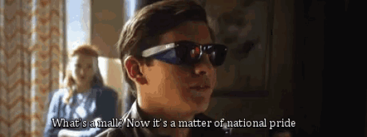 a young boy wearing sunglasses says " what 's a mall now it 's a matter of national pride "