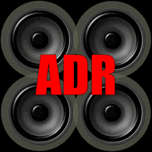 a picture of speakers with the word adr in red