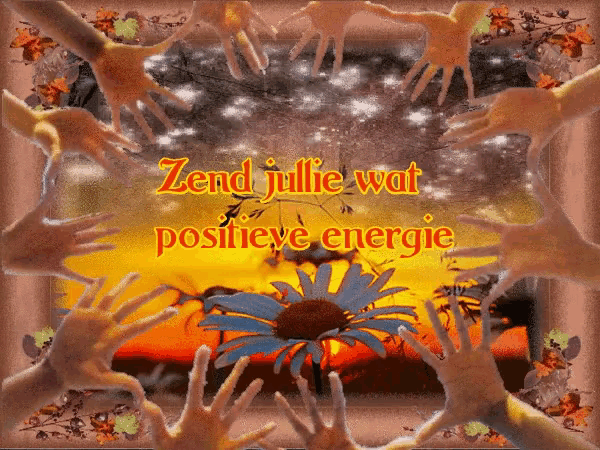 a picture of a flower with the words zend jullie wat positieve energie