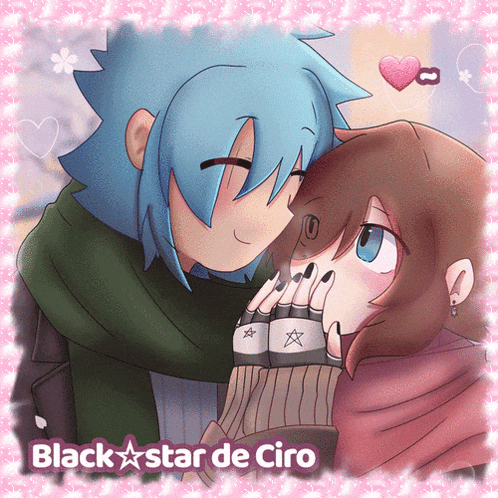 a drawing of a boy and a girl with the words black star de ciro below it