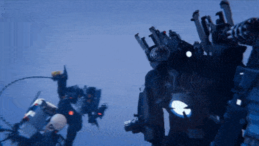 a robot with the number 0 on the back of it