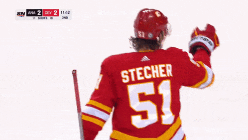 Calgary Flames Troy Stecher GIF - Calgary Flames Troy Stecher Flames GIFs