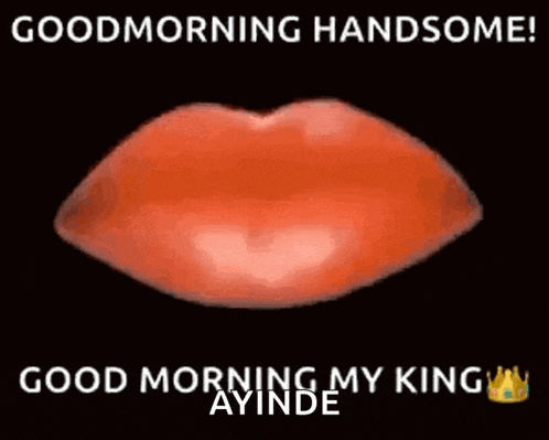 a picture of a donut with the words good morning handsome and good morning my king ayinde on it .