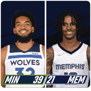 two basketball players from the wolves and memphis teams