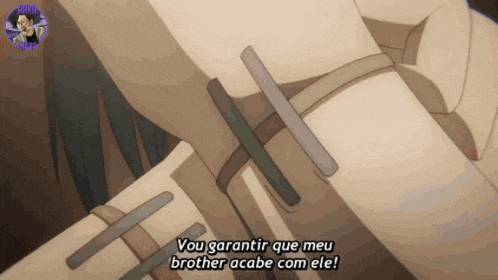 a close up of a person 's arm with the words vou garantir que meu brother acabe com ele